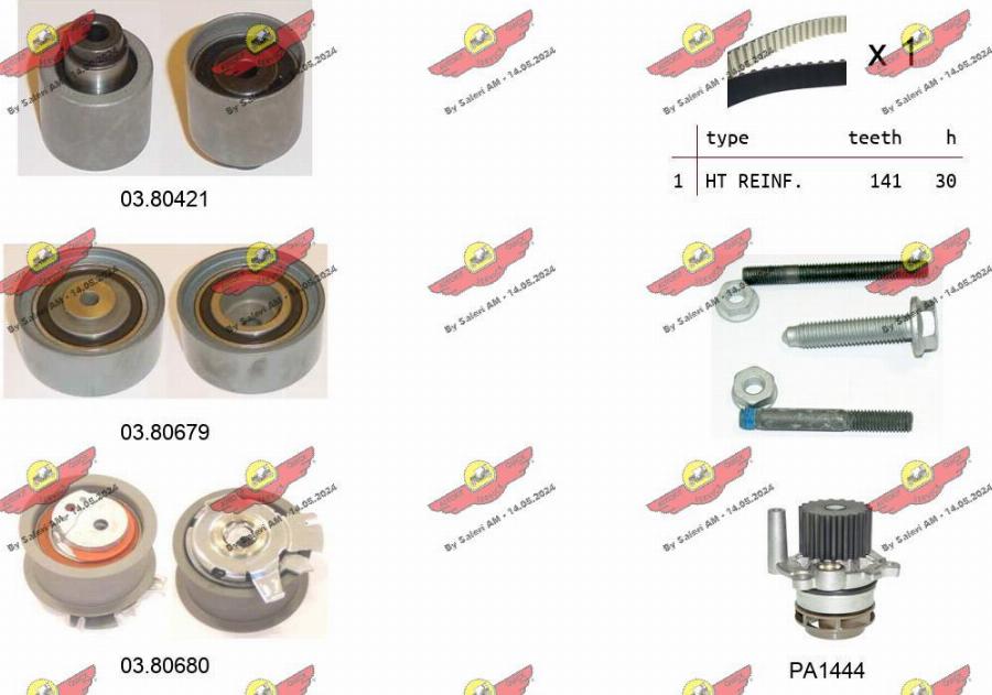 Autokit 04.5118PA2 - Водяной насос + комплект зубчатого ремня autodnr.net