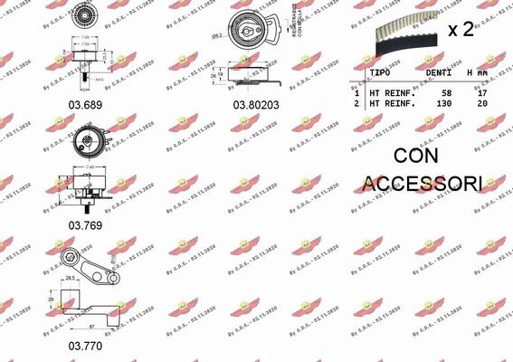 Autokit 04.5128 - Комплект ременя ГРМ autocars.com.ua