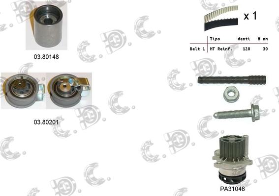 Autokit 04.5129PA - Водяной насос + комплект зубчатого ремня autodnr.net