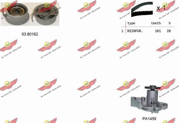 Autokit 04.5250PA - Водяний насос + комплект зубчатого ременя autocars.com.ua