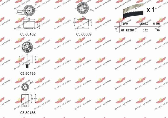 Autokit 04.5257 - Комплект ременя ГРМ autocars.com.ua