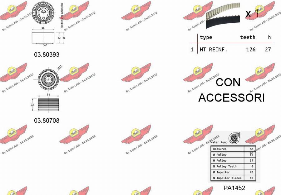 Autokit 04.5262PA - Водяний насос + комплект зубчатого ременя autocars.com.ua