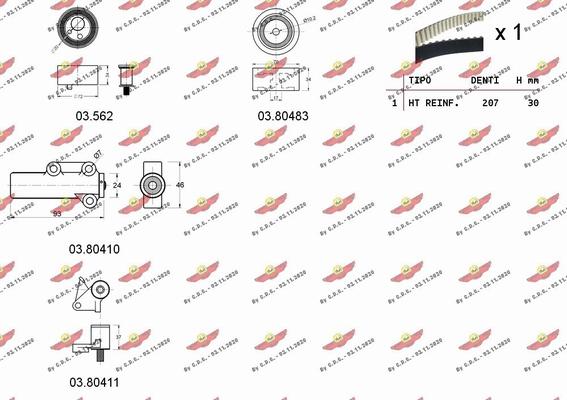 Autokit 04.5266 - Комплект ременя ГРМ autocars.com.ua