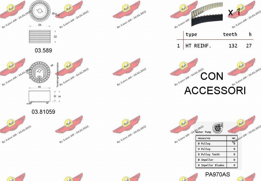 Autokit 04.5278PA - Водяний насос + комплект зубчатого ременя autocars.com.ua