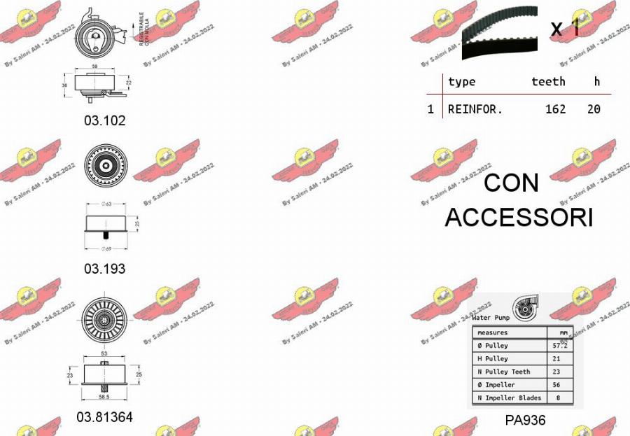 Autokit 04.5296PA3 - Водяной насос + комплект зубчатого ремня autodnr.net