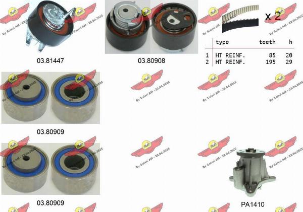 Autokit 04.5301PA - Водяний насос + комплект зубчатого ременя autocars.com.ua