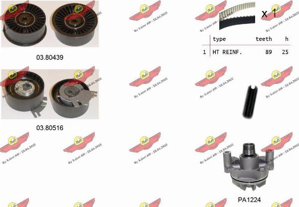 Autokit 04.5341PA - Водяний насос + комплект зубчатого ременя autocars.com.ua