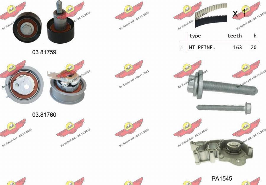 Autokit 04.5363PA2 - Водяной насос + комплект зубчатого ремня autodnr.net