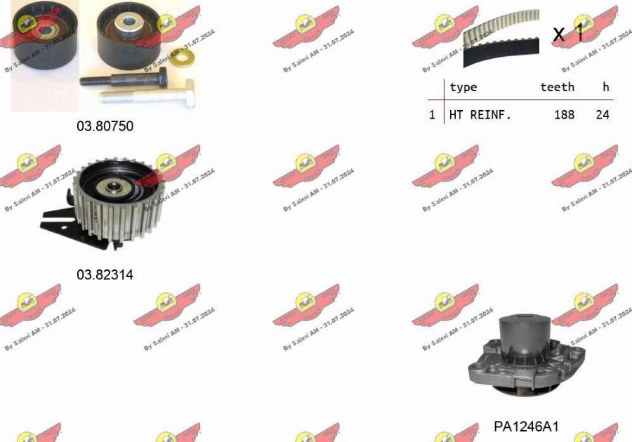 Autokit 04.5499PA - Водяний насос + комплект зубчатого ременя autocars.com.ua