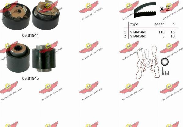 Autokit 04.5501 - Комплект ременя ГРМ autocars.com.ua