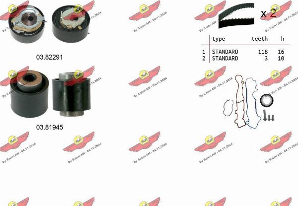 Autokit 04.5503 - Комплект ременя ГРМ autocars.com.ua