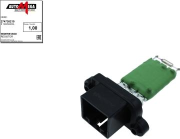 Automega 274738210 - Опір, реле, вентилятор салону autocars.com.ua
