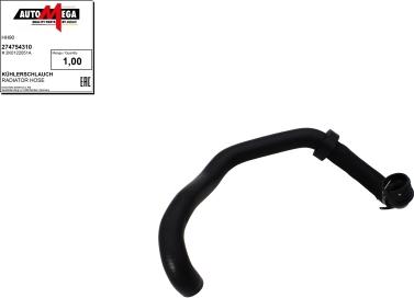 Automega 274754310 - Шланг радіатора autocars.com.ua
