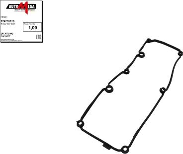 Automega 274755010 - Прокладка, крышка головки цилиндра avtokuzovplus.com.ua