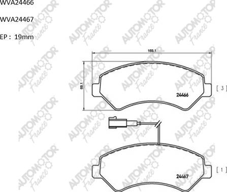 Automotor France PBP5464 - Гальмівні колодки, дискові гальма autocars.com.ua