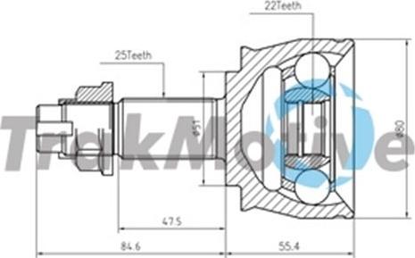 Autoteam G400820 - Шарнірний комплект, ШРУС, приводний вал autocars.com.ua