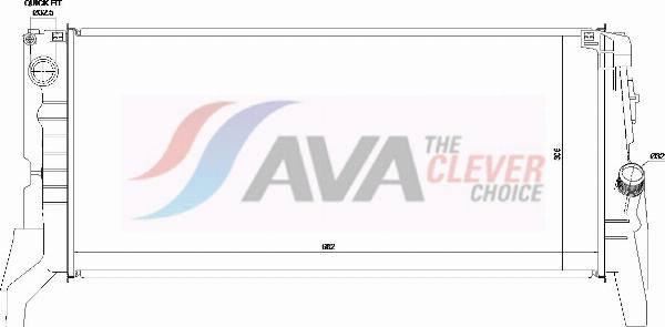 AVA BW2657 - Радіатор, охолодження двигуна autocars.com.ua