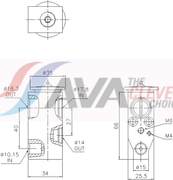 AVA DN1497 - Розширювальний клапан, кондиціонер autocars.com.ua