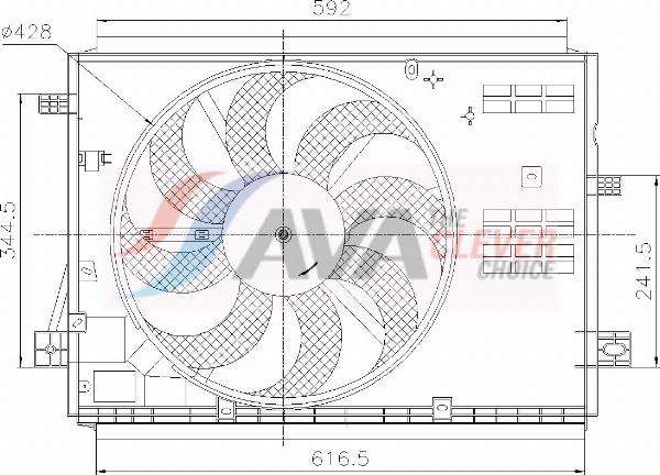AVA PE7441 - Вентилятор, охолодження двигуна autocars.com.ua