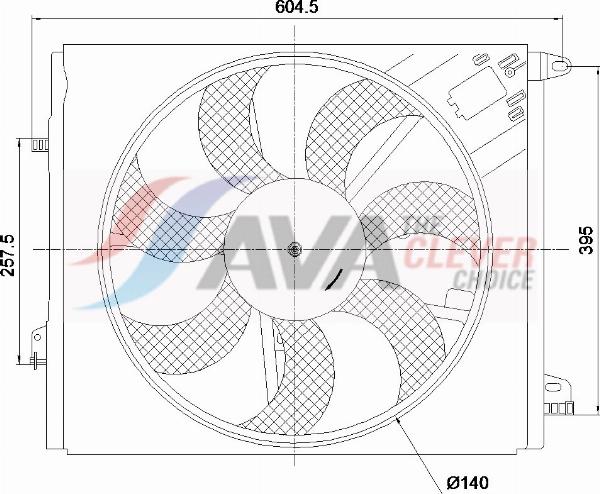 AVA RT7699 - Вентилятор, охолодження двигуна autocars.com.ua