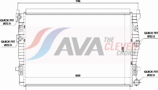 AVA VN2461 - Радіатор, охолодження двигуна autocars.com.ua