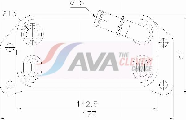 AVA VO3312 - Масляний радіатор, рухове масло autocars.com.ua