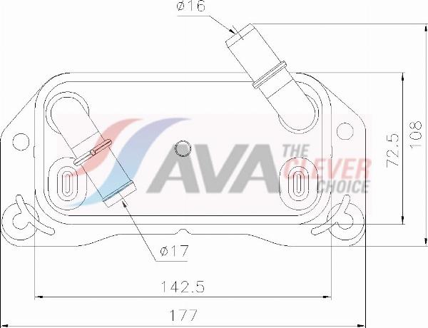 AVA VO3313 - Масляний радіатор, рухове масло autocars.com.ua