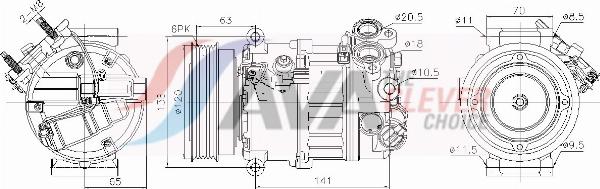 AVA VOAK314 - Компресор, кондиціонер autocars.com.ua