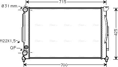 Ava Quality Cooling AI 2108 - Радіатор, охолодження двигуна autocars.com.ua