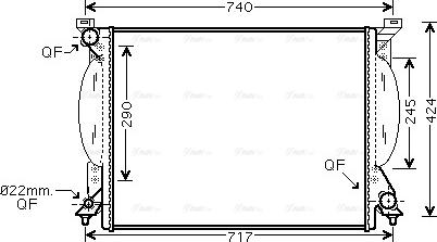 Ava Quality Cooling AI 2204 - Радіатор, охолодження двигуна autocars.com.ua