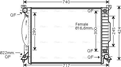 Ava Quality Cooling AI 2205 - Радіатор, охолодження двигуна autocars.com.ua