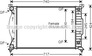 Ava Quality Cooling AI 2241 - Радіатор, охолодження двигуна autocars.com.ua