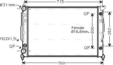 Ava Quality Cooling AIA2109 - Радіатор, охолодження двигуна autocars.com.ua