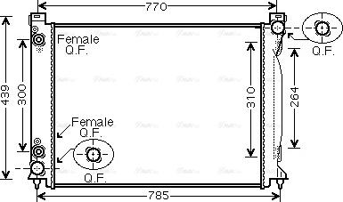 Ava Quality Cooling AIA2232 - Радіатор, охолодження двигуна autocars.com.ua