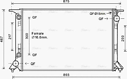 AVA AIA2332 - Радіатор, охолодження двигуна autocars.com.ua