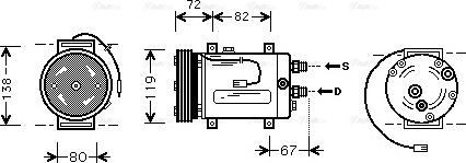 Ava Quality Cooling AIAK177 - Компресор, кондиціонер autocars.com.ua