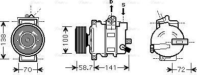 Ava Quality Cooling AIAK279 - Компрессор кондиционера avtokuzovplus.com.ua