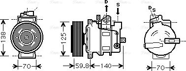 Ava Quality Cooling AIAK295 - Компресор, кондиціонер autocars.com.ua