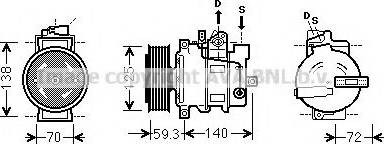 Ava Quality Cooling AIAK313 - Компресор, кондиціонер autocars.com.ua