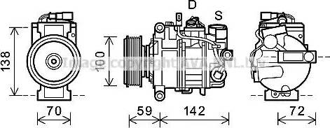 Ava Quality Cooling AIAK338 - Компресор, кондиціонер autocars.com.ua