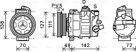 Ava Quality Cooling AIAK359 - Компресор, кондиціонер autocars.com.ua