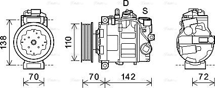 Ava Quality Cooling AIAK381 - Компресор, кондиціонер autocars.com.ua