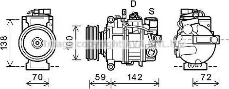 Ava Quality Cooling AIK338 - Компресор, кондиціонер autocars.com.ua