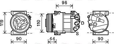 Ava Quality Cooling ALAK125 - Компресор, кондиціонер autocars.com.ua