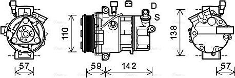 Ava Quality Cooling ALAK127 - Компресор, кондиціонер autocars.com.ua