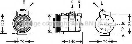 Ava Quality Cooling AU K038 - Компрессор кондиционера avtokuzovplus.com.ua