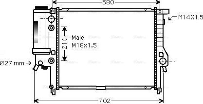 Ava Quality Cooling BW 2122 - Радиатор, охлаждение двигателя avtokuzovplus.com.ua