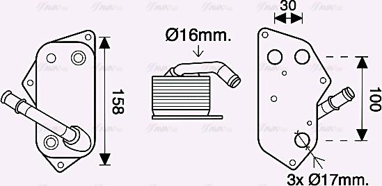 Ava Quality Cooling BW3558 - Масляний радіатор, рухове масло autocars.com.ua