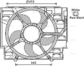 Ava Quality Cooling BW7536 - Вентилятор, охлаждение двигателя avtokuzovplus.com.ua