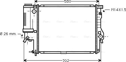 Ava Quality Cooling BWA2186 - Радіатор охолодження двигуна BMW 5-SERIE E39AC 95-98 Ava autocars.com.ua